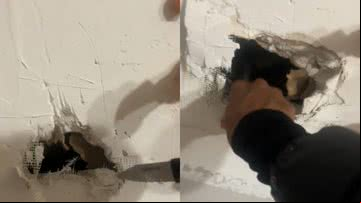 Registros da parede que intrigou mulher nos EUA - Reprodução/Vídeo/TikTok