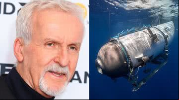 O diretor James Cameron e um submersível da OceanGate - Getty Imagens e Reprodução / OceanGate