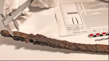 Espada 'Excalibur' encontrada na Espanha - Divulgação/Serviço de Arqueologia (SIAM) da Câmara Municipal de Valência