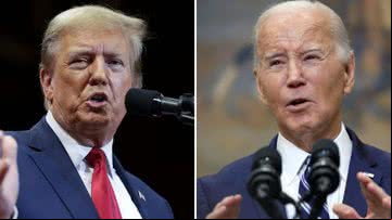 O ex-presidente Donald Trump e o atual presidente Joe Biden - Getty Images