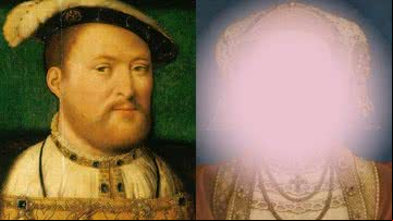 Henrique VIII (à esqu.) e retrato de Ana de Cleves (à dir.) - Domínio público