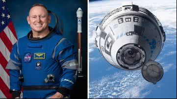 Butch Wilmore e a nave Starliner - Divulgação/NASA
