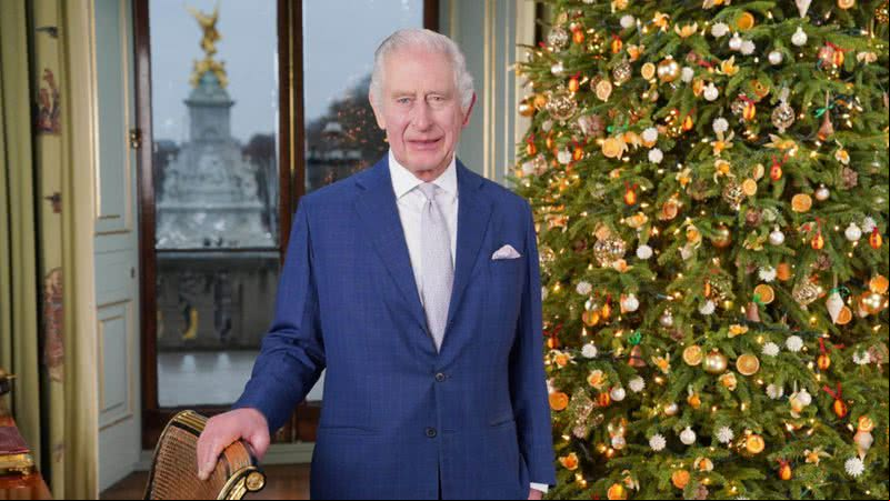 O rei Charles III durante a transmissão de Natal do ano ado - Getty Images