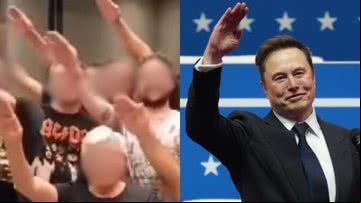 O grupo investigado (à esqu.) e Elon Musk (à dir.) - Reprodução/Vídeo e Getty Images