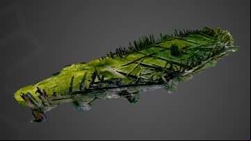 Modelo digital 3D de naufrágio recém-descoberto na Suécia - Reprodução/Museu Vasa