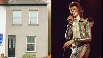 Fotografias da casa e de David Bowie - Reprodução / Getty Images