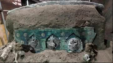 A carruagem romana encontrada em Pompeia - Divulgação/Parque Arqueológico de Pompeia