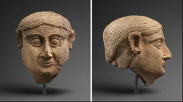 Escultura cerâmica babilônica de uma cabeça masculina - Divulgação/Metropolitan Museum of Art