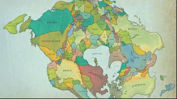 Mapa da Terra daqui 250 milhões - Divulgação/Projeto PALEOMAP
