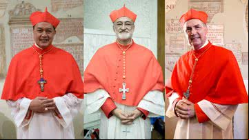 Os cardeais Pablo David, Cristóbal Romero e Àngel Artime - Getty Images