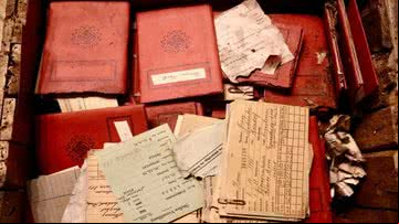 Cadernos e documentos de propaganda nazista descobertos na Argentina - Divulgação/Museu do Holocausto de Buenos Aires