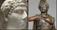 Respectivamente os bustos de Cleópatra Selene II e Alexander Helios - Creative Commons