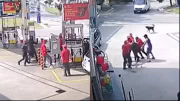 Imagens de câmera de segurança do posto de gasolina - Reprodução/Vídeo/YouTube/@uol