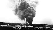 Imagem ilustrando bombardeio no bairro da Mooca, nos Armazéns Nazareth Teixeira & Cia - Domínio Público