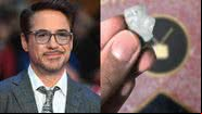 O ator Robert Downey Jr. e o chiclete à venda em mercado online - Getty Images e Divulgação / EBay