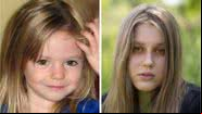A pequena Madeleine McCann e a jovem que afirma ser ela - Reprodução
