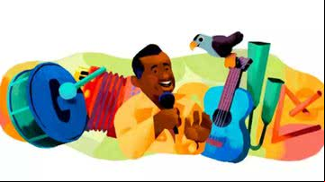 Doodle do Google em homenagem ao cantor, João do Vale. - Reprodução/Google