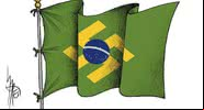 Cartoon com bandeira do Brasil - Crédito: Reprodução / Monerorape